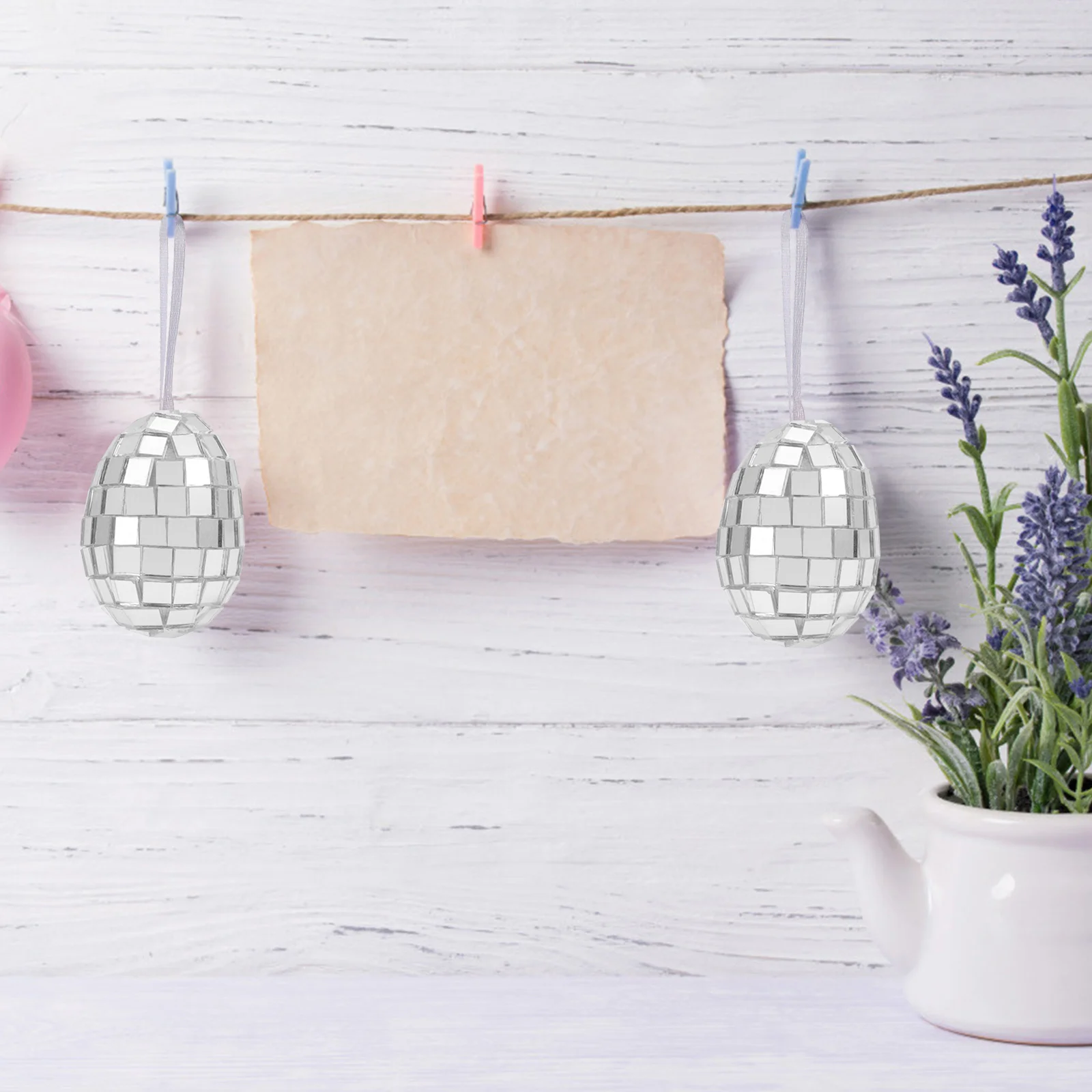 12 Pcs Mirror Easter Egg Party Layout Balls Shape Decor Glass Ornaments Egg-shaped