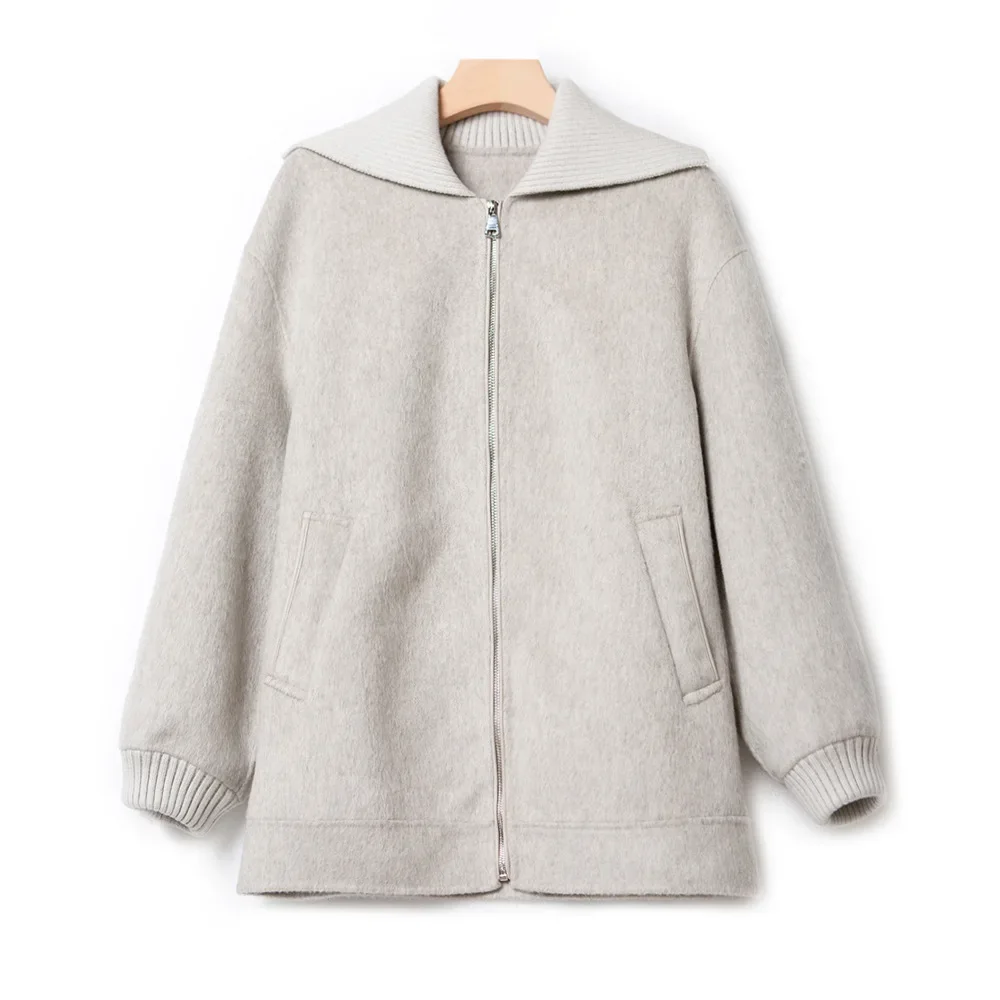 

2023 Autumn and Winter New Retro Australian Wool Short Woolen Jacket Lapel Casual Top Women Jacket