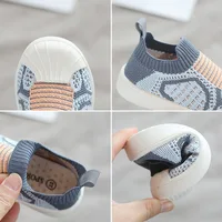 Cotton Knitted Children's Sport Sneakers Breathable Toddler Shoes For Baby Anti-slippery Floor Footwear Girl's Sneakers 4