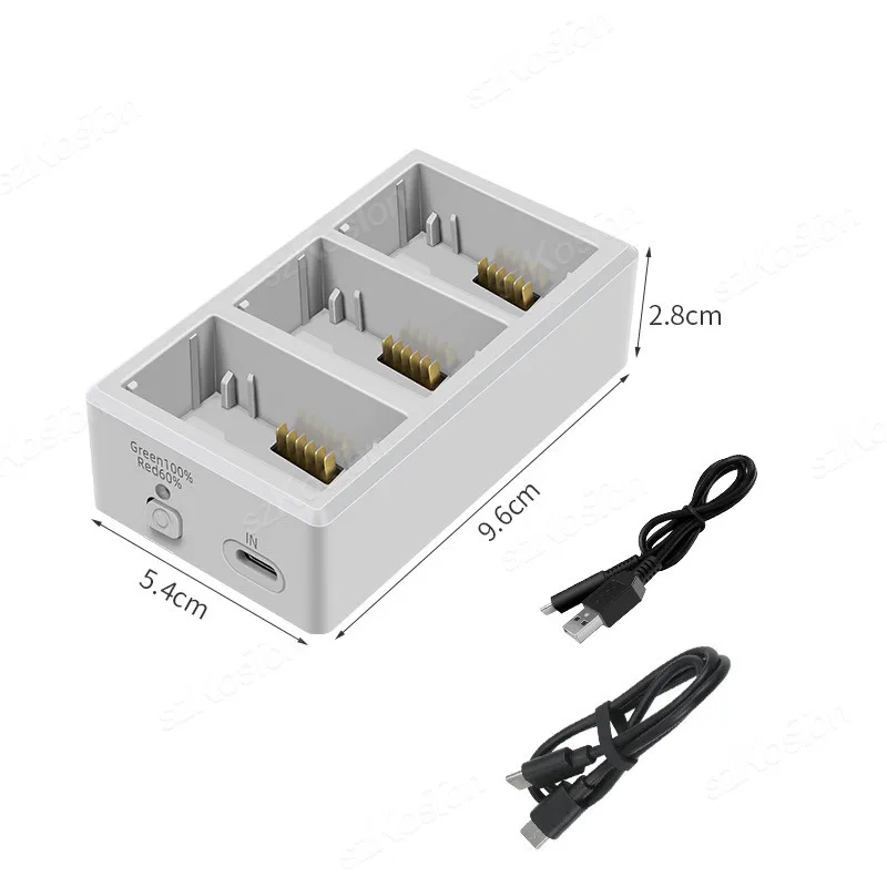 Chargeur Hub Intelligent 2 en 1 avec batterie DJI Mini 3 Pro insérée, prêt à recharger rapidement.