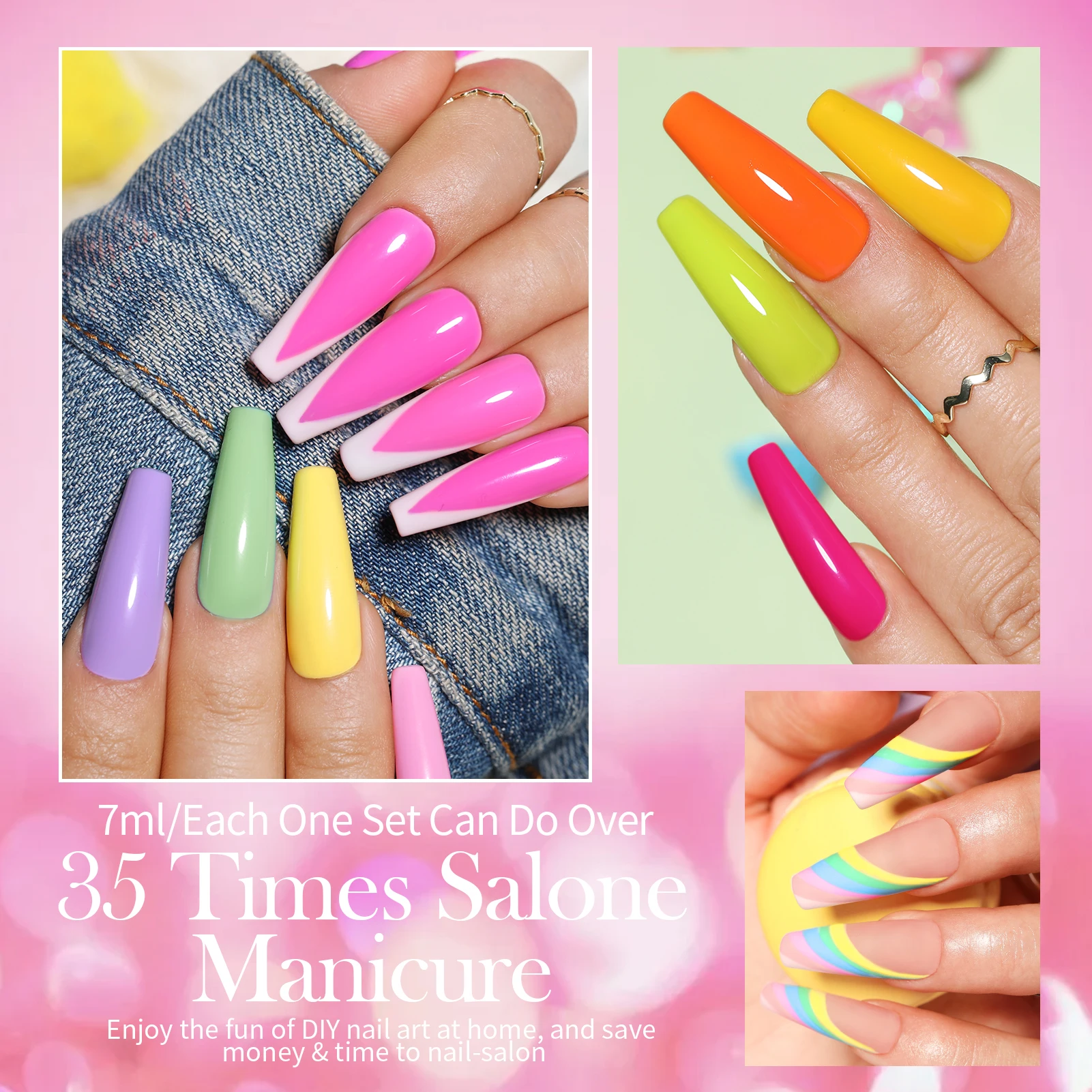 Born Pretty 7ml 21pcs Spring Summer Nail Gel Polish Set Candy Sweet Color Gel  Polish Rainbow Pink Gel Varnish Nail Art Gift Box - Nail Sets & Kits -  AliExpress