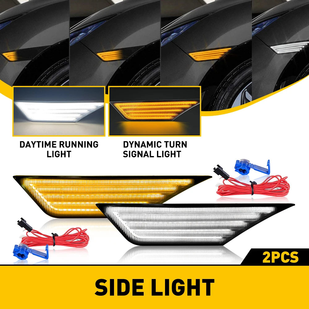 

OXILAM 2Pcs Led Fender Bulb Turn Signal Light For 2016-2021 Honda Civic LX | LX-P | EX | EX-L | EX-T Side Marker Indicator Lamp