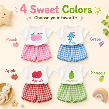 Girls Plaid Shirt and Shorts Set 5
