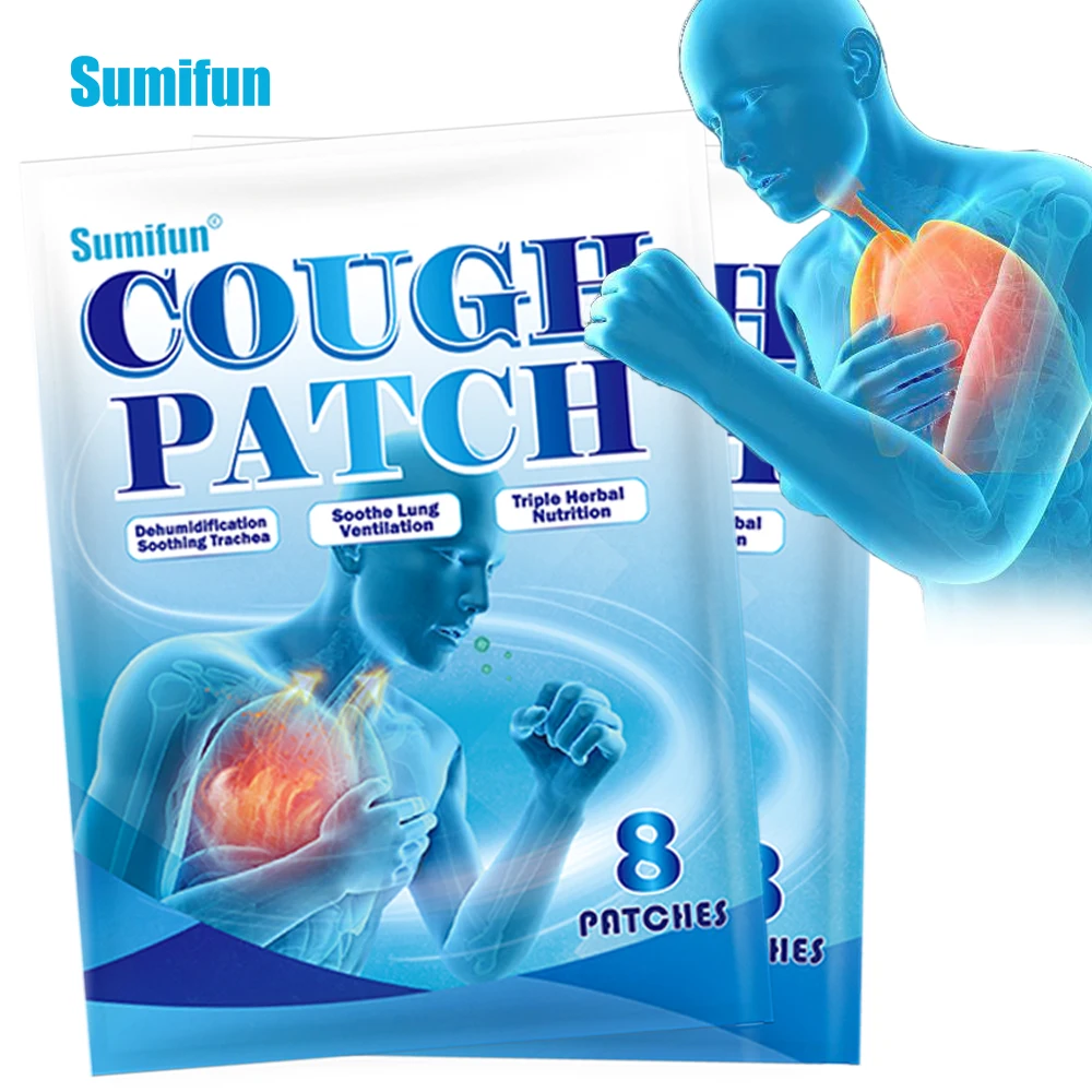 8-80pcs Sumifun Herbal Respiratory Anti-cough Patch Plaster Cough Sticker Medicine Herbs Wetness Patch to Relieve Cough Asthma