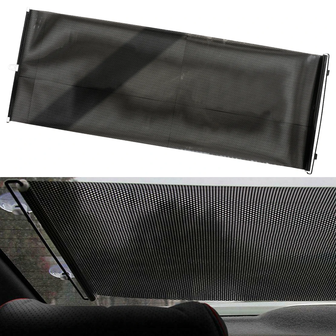 

50x125cm Black Universal Car Retractable Sunshade Front Rear Windshield Side Window UV Visor Curtain