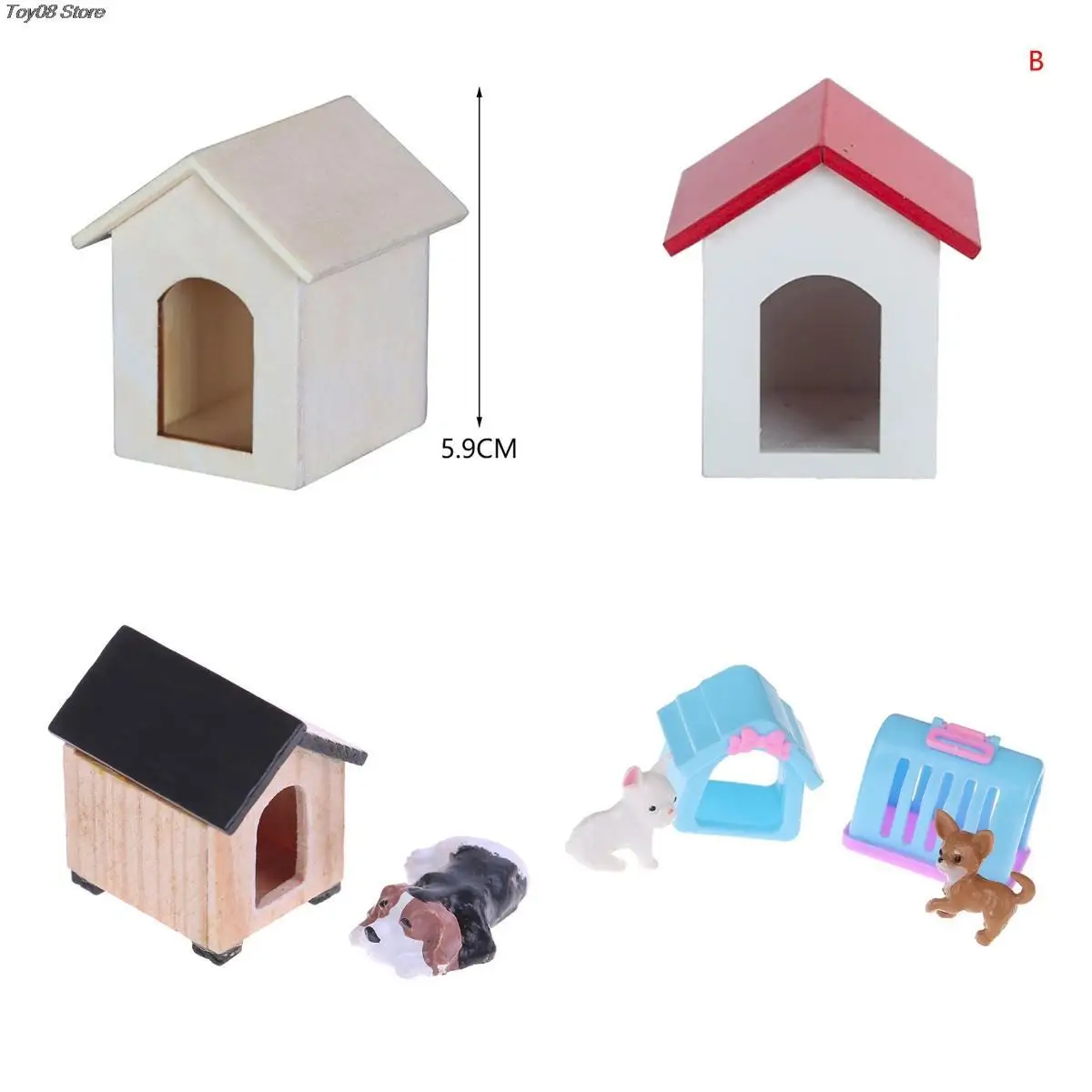 1PC112DollhouseMiniaturePetDogCatHouseSimulationFurniture
