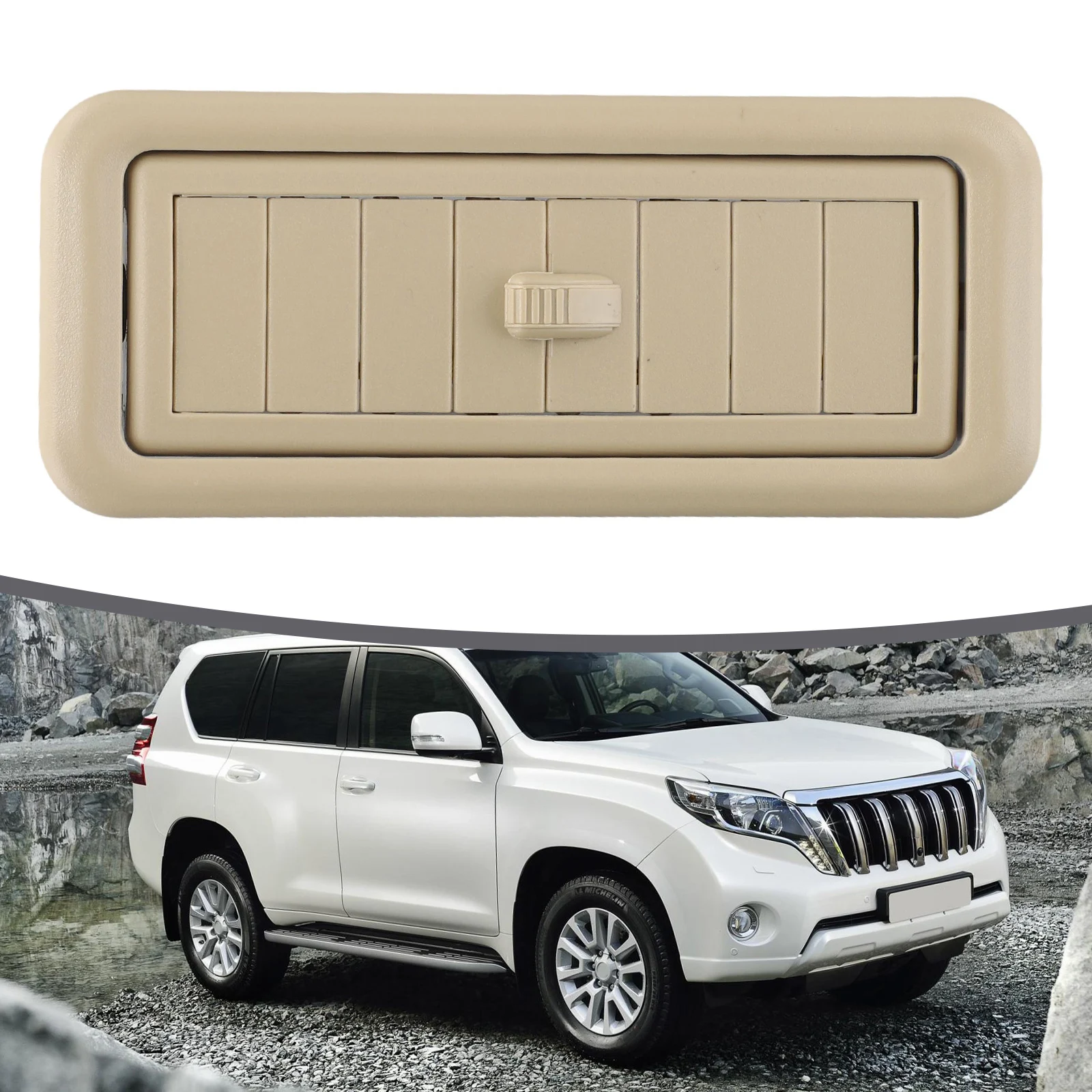 

For Toyota-Land Cruiser Interior Roof A/C Air Conditioner Outlet Vents For Prado LC150 150 2010-2017 62985-60010-B0 Grey Vent