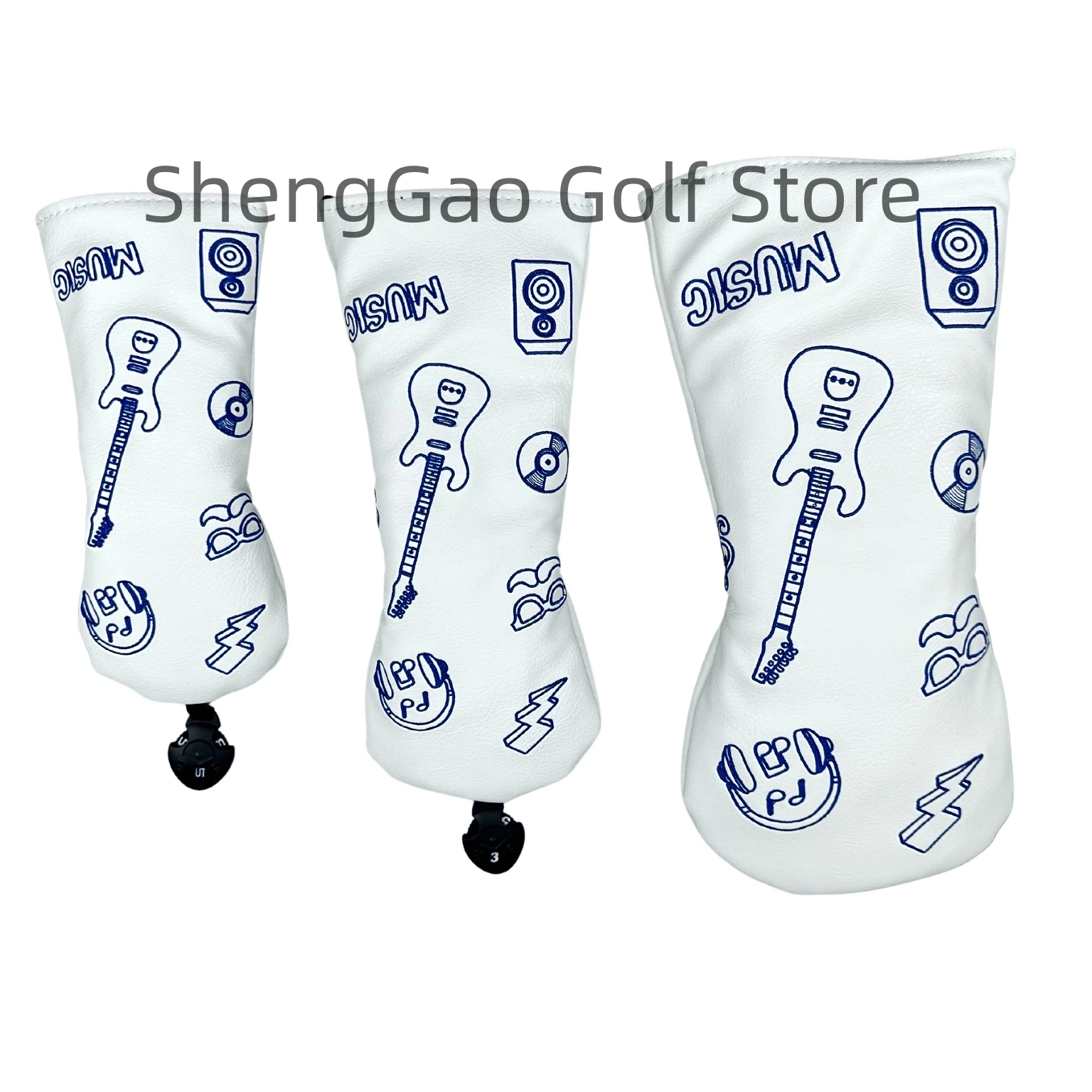 Golf Guitar Musical instrument pattern Head cover Driver Head Covers Fairway Wood Head Covers Hybrid Head Covers Putter Cover