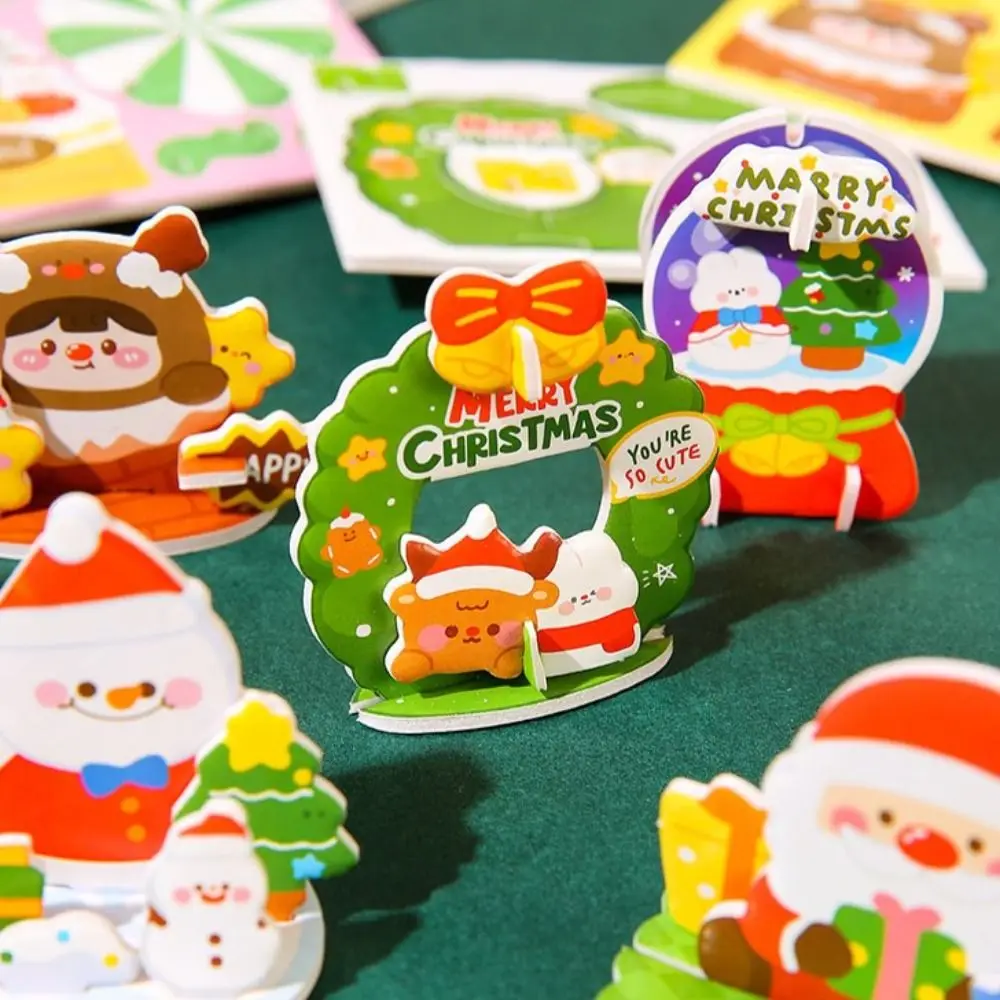 Santa Claus Christmas 3D Puzzle Christmas Tree Snowman Cartoon Kriss Kringle Jigsaw Elk Reindeer Kids Xmas Arts Puzzle 4
