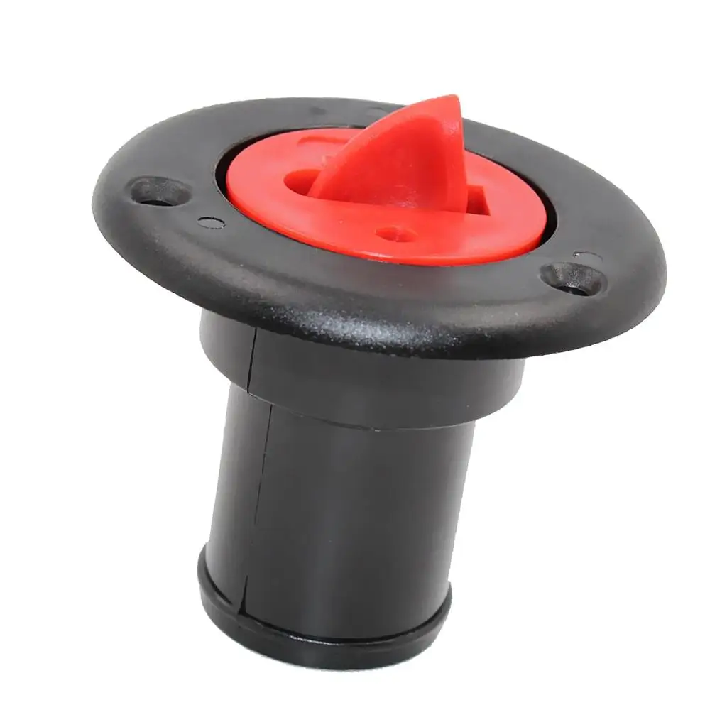 MagiDeal Black Nylon 38mm 1 1/2' Fuel Gas Deck Filler & Red Cap Flush Mount for Boat
