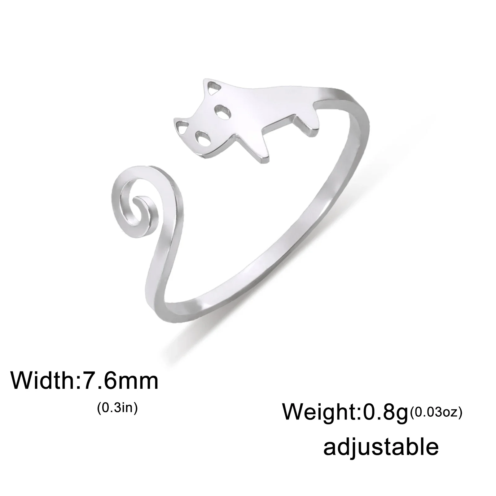 Cat ring wrap around finger