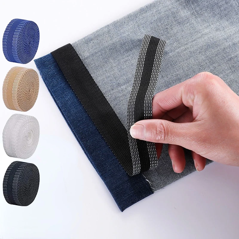 5M Self-adhesive Trouser Opening Shortening Sticker Iron on Pants Edge Repair Pants Jean Clothes DIY Sewing Fabric Washable