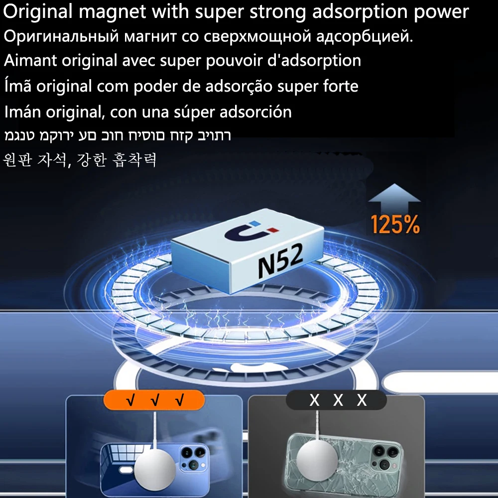 For Apple Original Magnetism Cover Magsafe Case Iphone 15 14 Plus 13 12 11 Pro Max X Xs Xr 7 8 Se Clear Acrylic Silicon Magnet