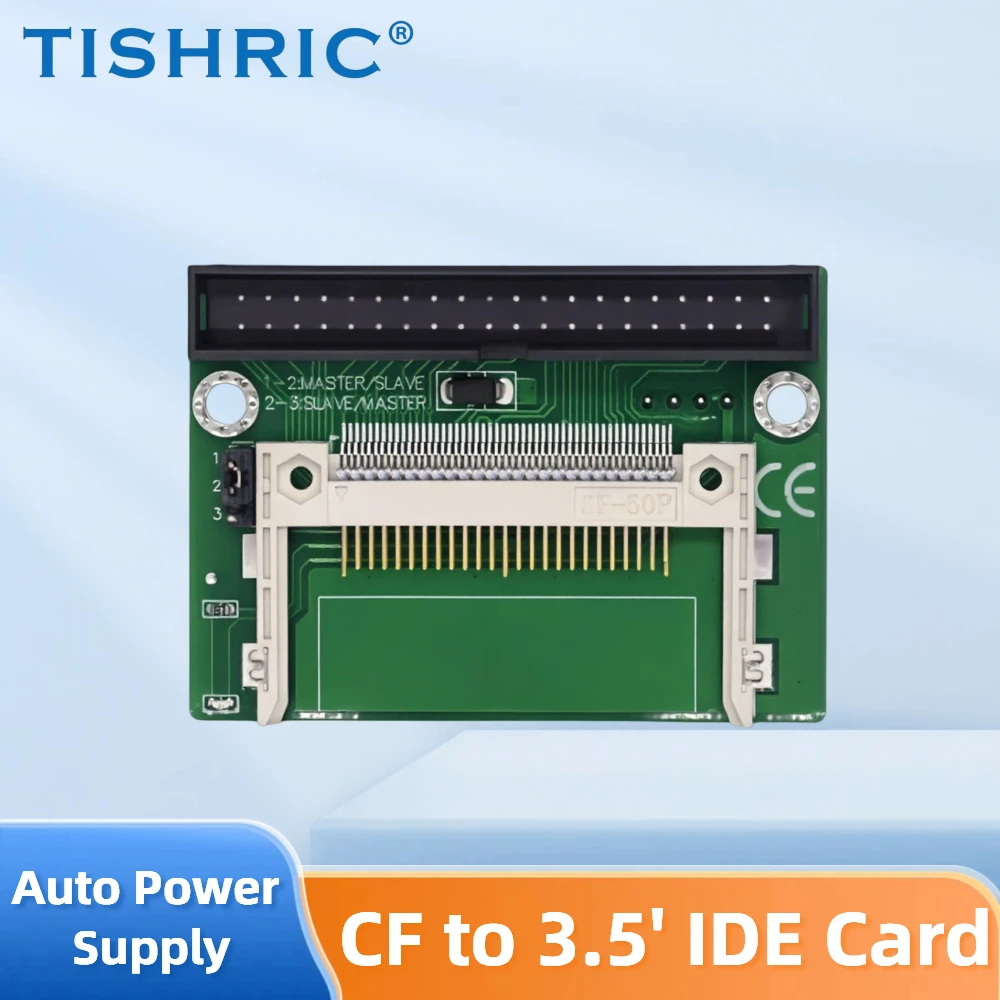 TISHRIC 3.5인치 CF-IDE 40핀 어댑터 카드 듀얼/싱글 사이드 컴팩트 플래시-40핀 IDE 암/수 컨버터 5V 4핀 노트북 PC용