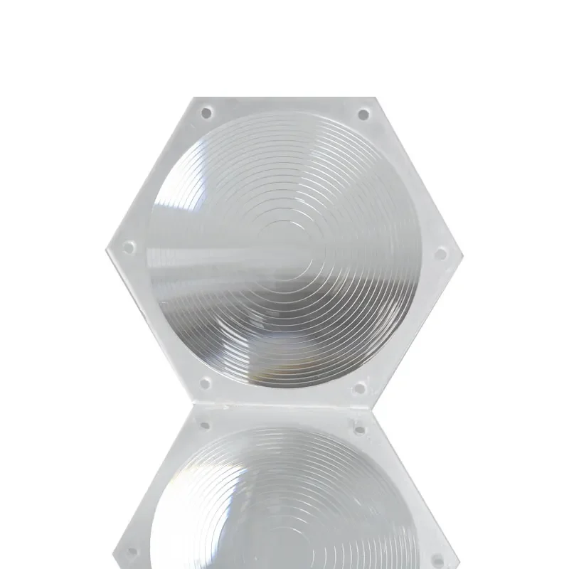 

85mm Dia LED Light Condensing Fresnel Lens Aspheric Hexagon Transparent Condenser Mask Optical Lamp Fittings Focal Length 70mm