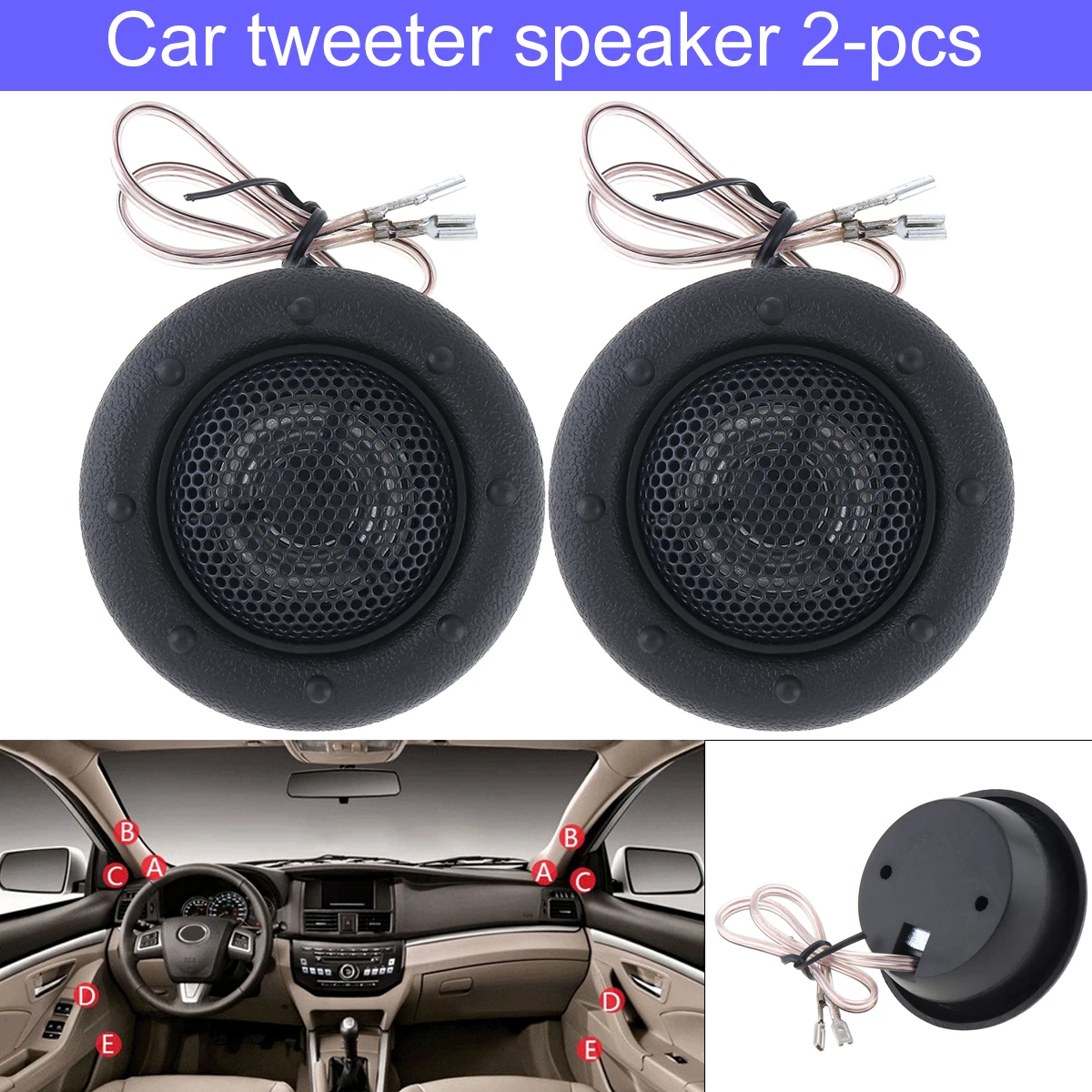 2pcs 150W YH-96 High Efficiency Mini Half Dome Tweeter Speakers for Car Audio System For all Car Audio Systems