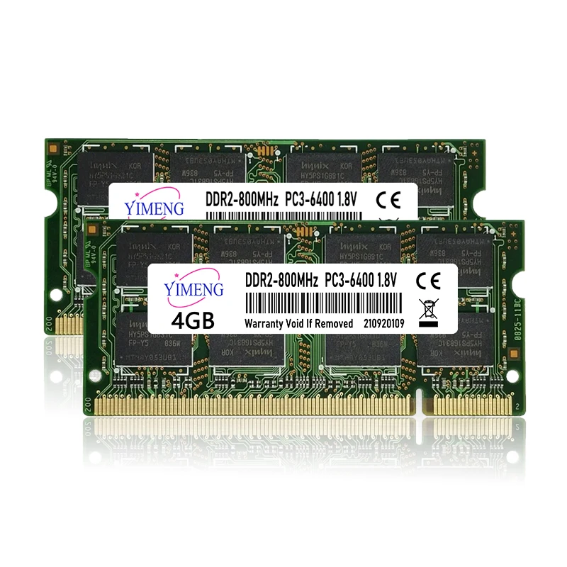 DDR2 2GB 노트북 메모리 Ram PC2 6400 5300 1.8V 200Pin 667 800Mhz SODIMM 비 ECC 버퍼링되지 않은 노트북 메모리 Ram