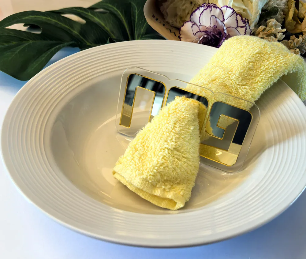 10pcs Acrylic Napkin Rings for The Pesach Seder,Mirrored Napkin Holders Acrylic Serviette Holder for Jewish Passover Table Deco
