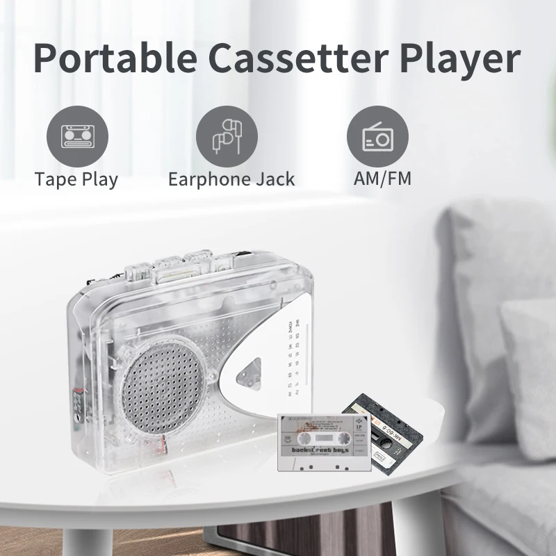 Portable Cassette Tape Player Walkman Cassette Music Player with AM FM Radio Function for Music Lover cassette player