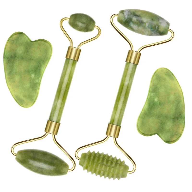 

Ролик для массажа лица с двойными насадками из нефрита