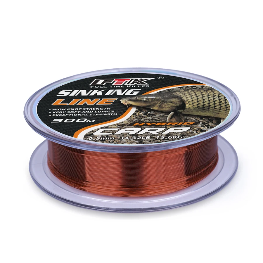 FTK Fluorocarbon Coating Fishing Line 100m/300m 0.14mm-0.50mm Carbon Fiber Leader Line Fishing Lure Wire Sinking