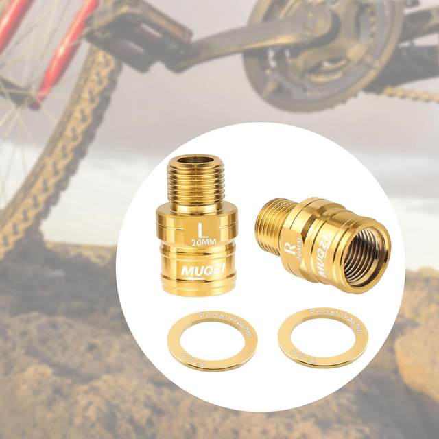 2Pcs 20mm Bike Pedal Extender, Bike Pedal Extension Shaft, Easy to Install for Road Bike