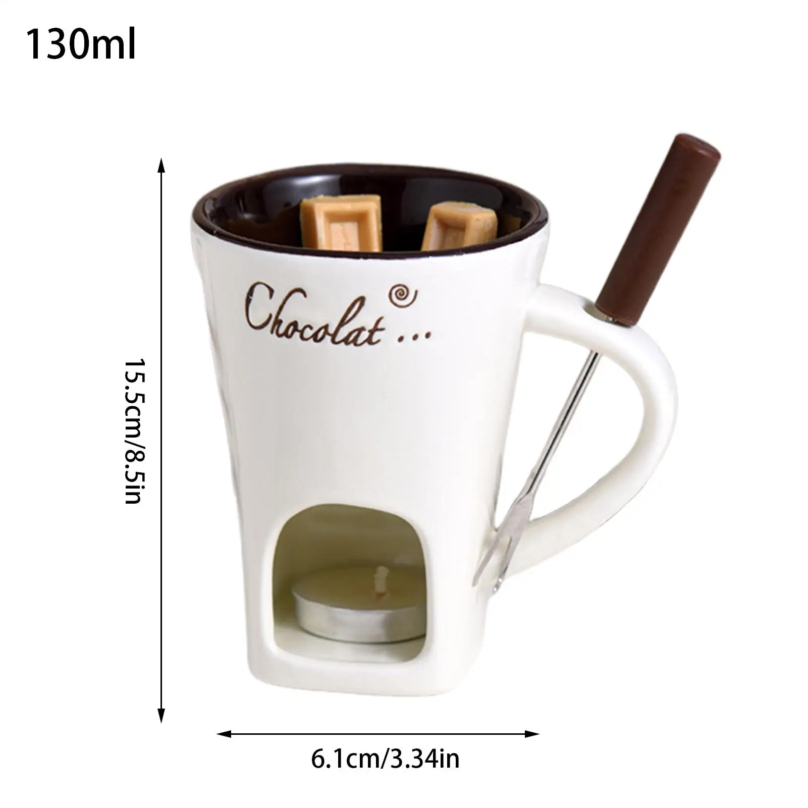 Chocolate Melting Mug Chocolate Melting Pot Ceramic Small Cheese Butter Fondue Cup For Seafood Dinner Appetizer Sauce Cheese
