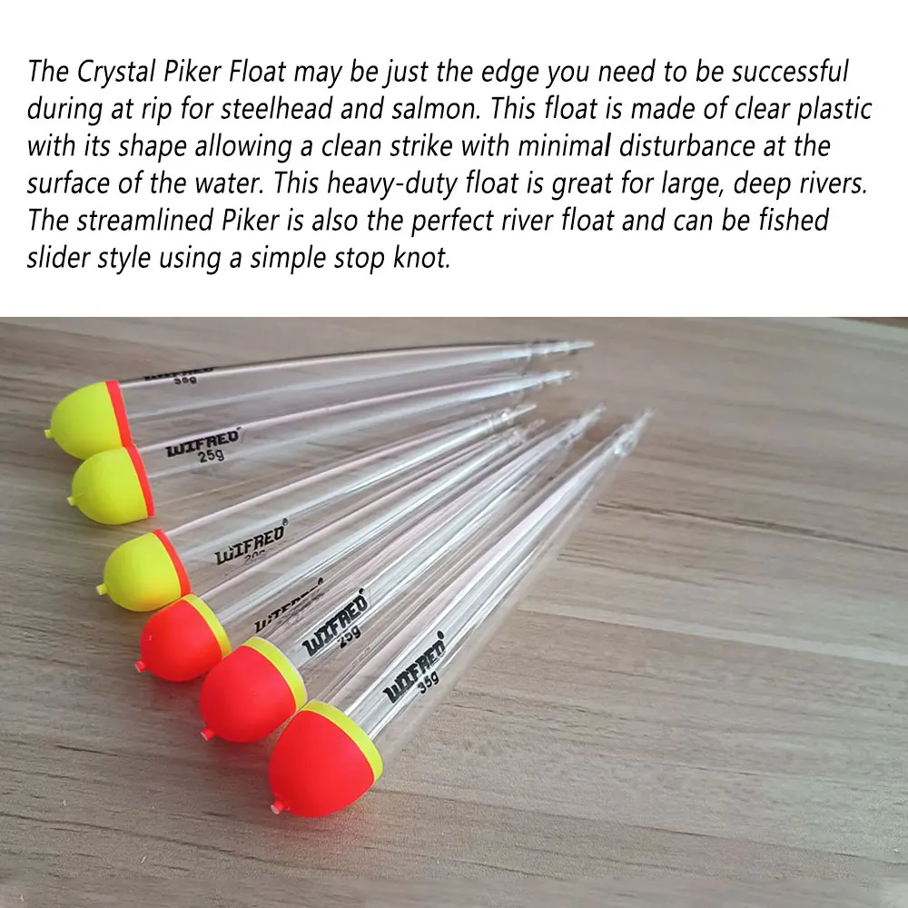 Bimoo 2PCS 20g 25g 35g Crystal Pike Float Weighted Bobbers For