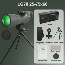 Powerful Zoom Waterproof Spotting Scope with Tripod for Bird Watching and Target Shooting (Green Set)