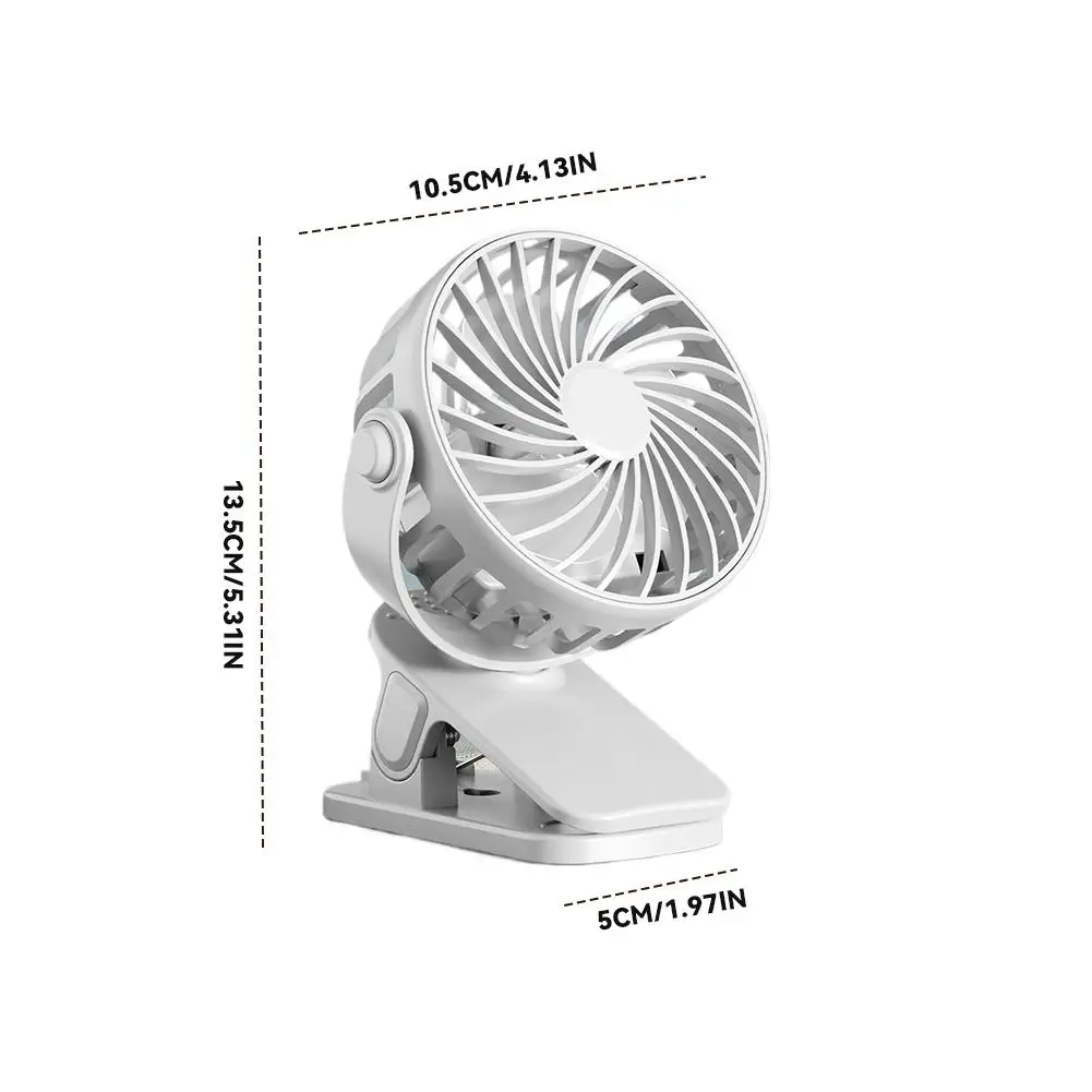 Portable Clip Fan with LED Light | USB Rechargeable Desk Fan Wall Mounted Dormitory Cooling Fan 6