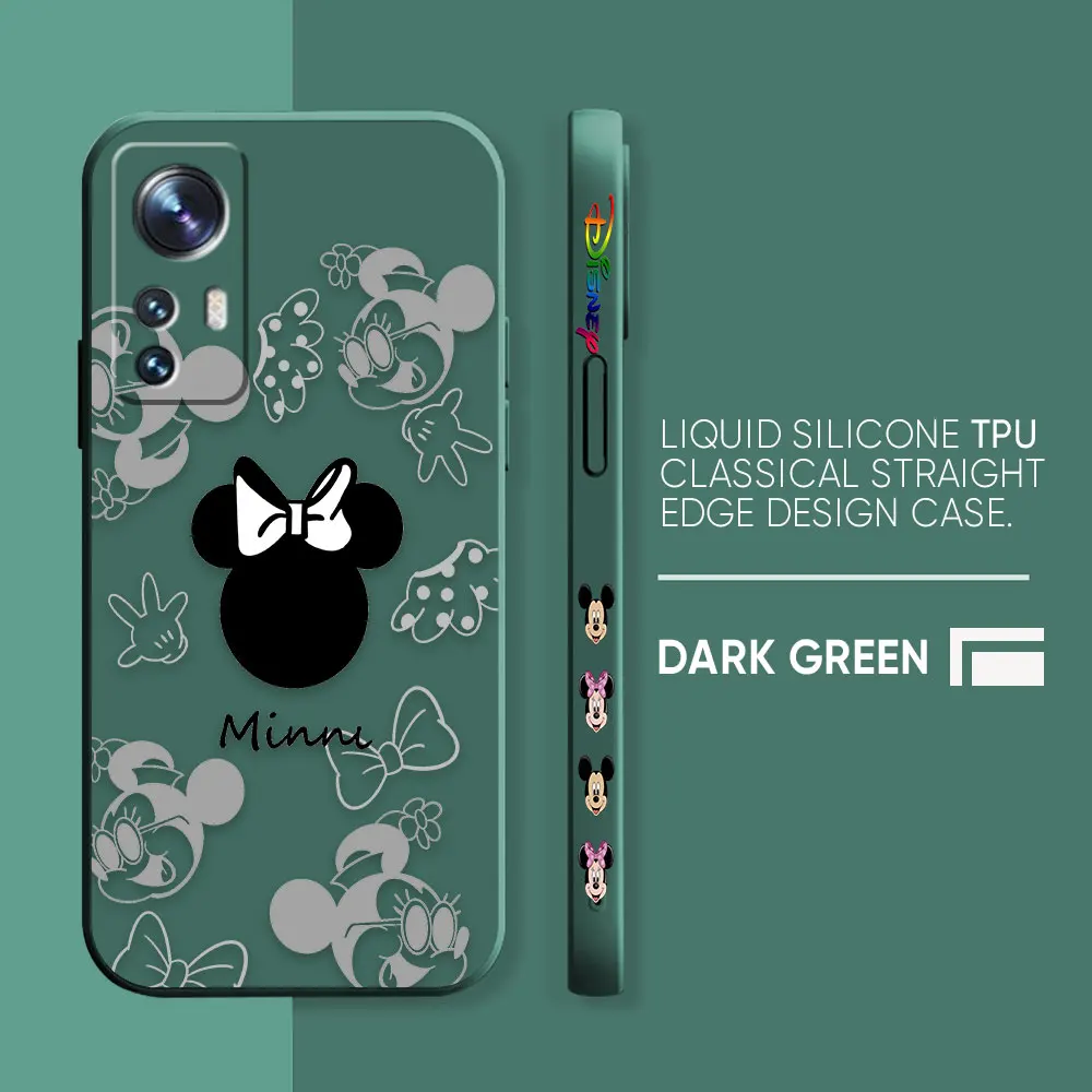 thumbnail image 1 of Case For Xiaomi 13 12 12S 11 11T 10 10S 9 9SE 8 Pro Ultra Lite Colour Simple Liquid Silicone Case Anime Cute Mickey Minnie Mouse, 1 of 5