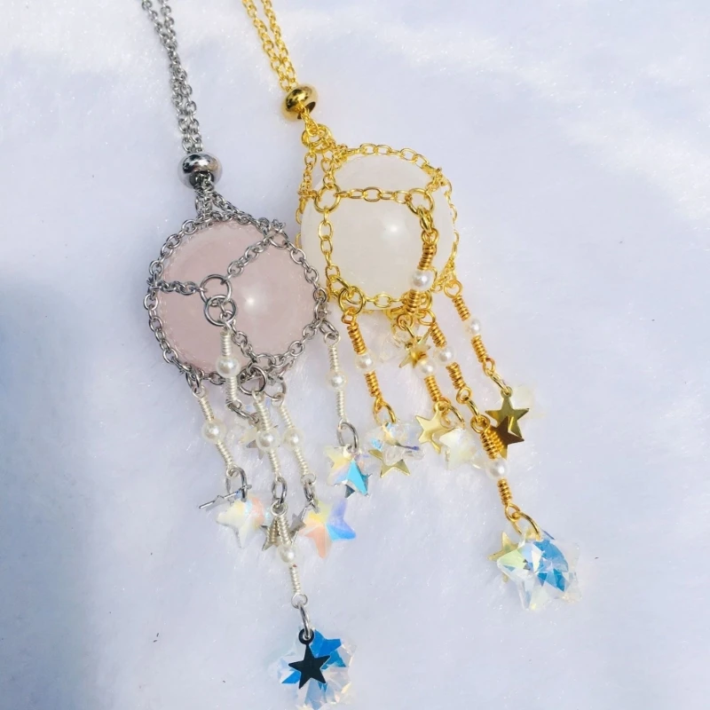 

Adjustable Metal Mesh Crystal Pocket Pendant Car Ornaments Alloy Material
