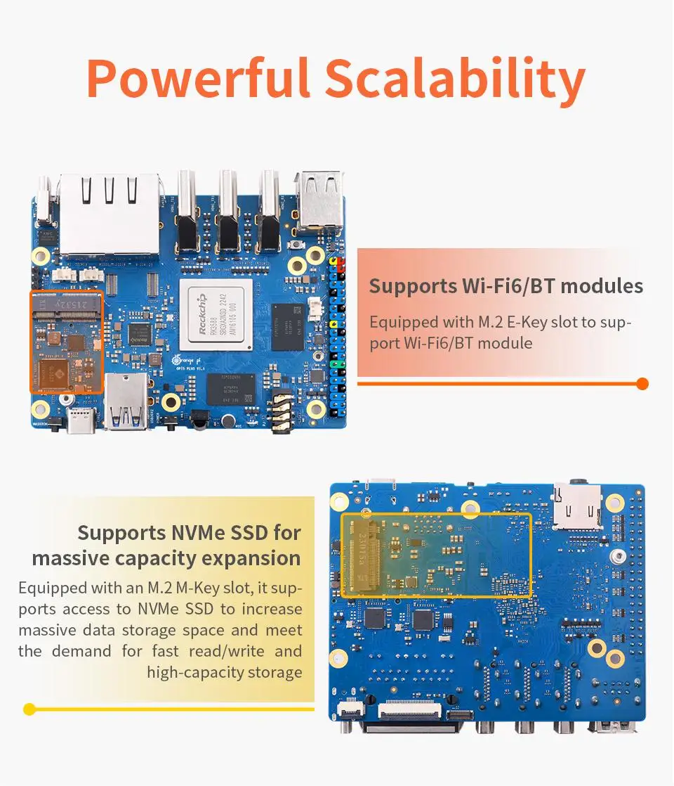 Orange pi 5 plus開発ボード,32GB RAM,ddr4,Rockchip,rk3588,ミニPC,m2
