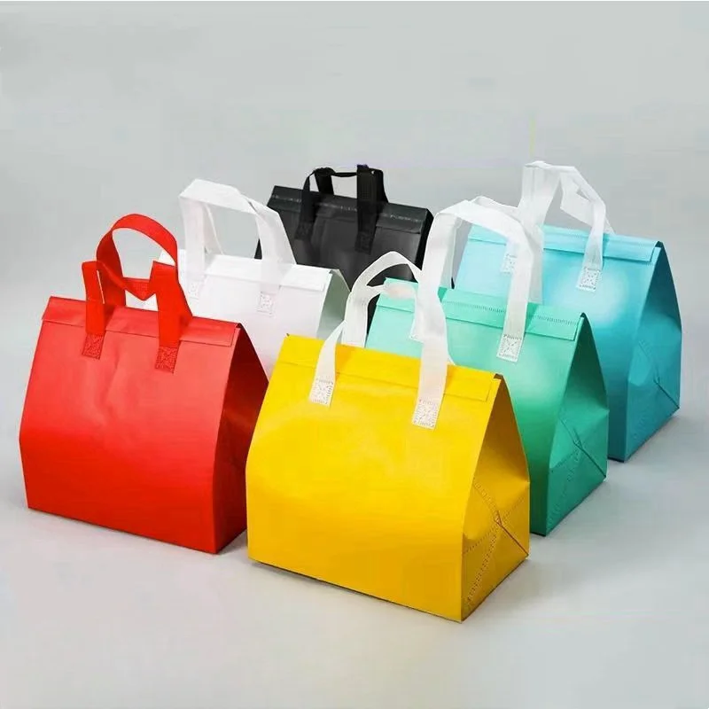 StoBag 10pcs Non-woven Insulation Lunch Bags Tote Portable Fabric Keep Food Warm Cold for Cake Drinks Packaging Delivery Pouch 2