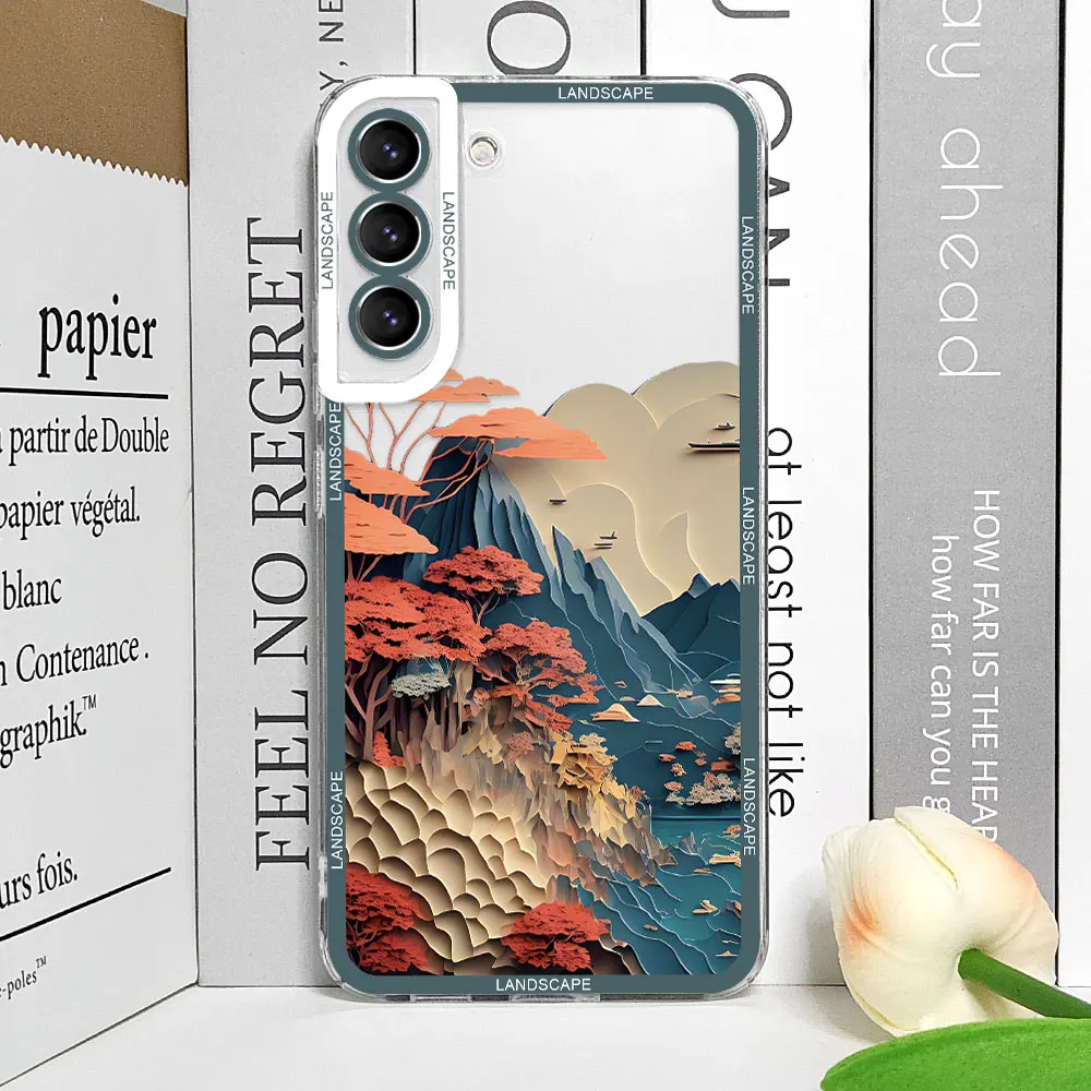 Creative Mountain Landscape Transparent Phone Case Cover
