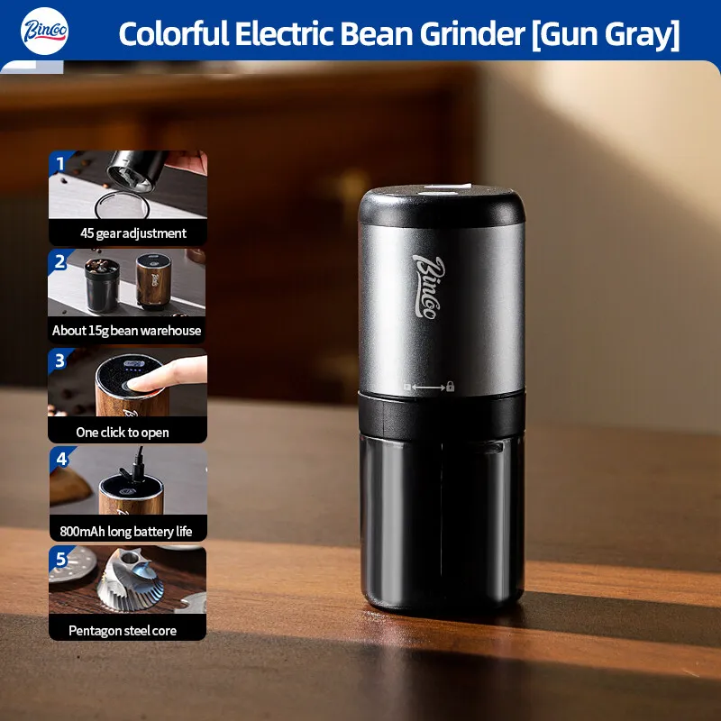 مطحنة قهوة كهربائية من BINCOO قابلة للشحن عبر USB-...