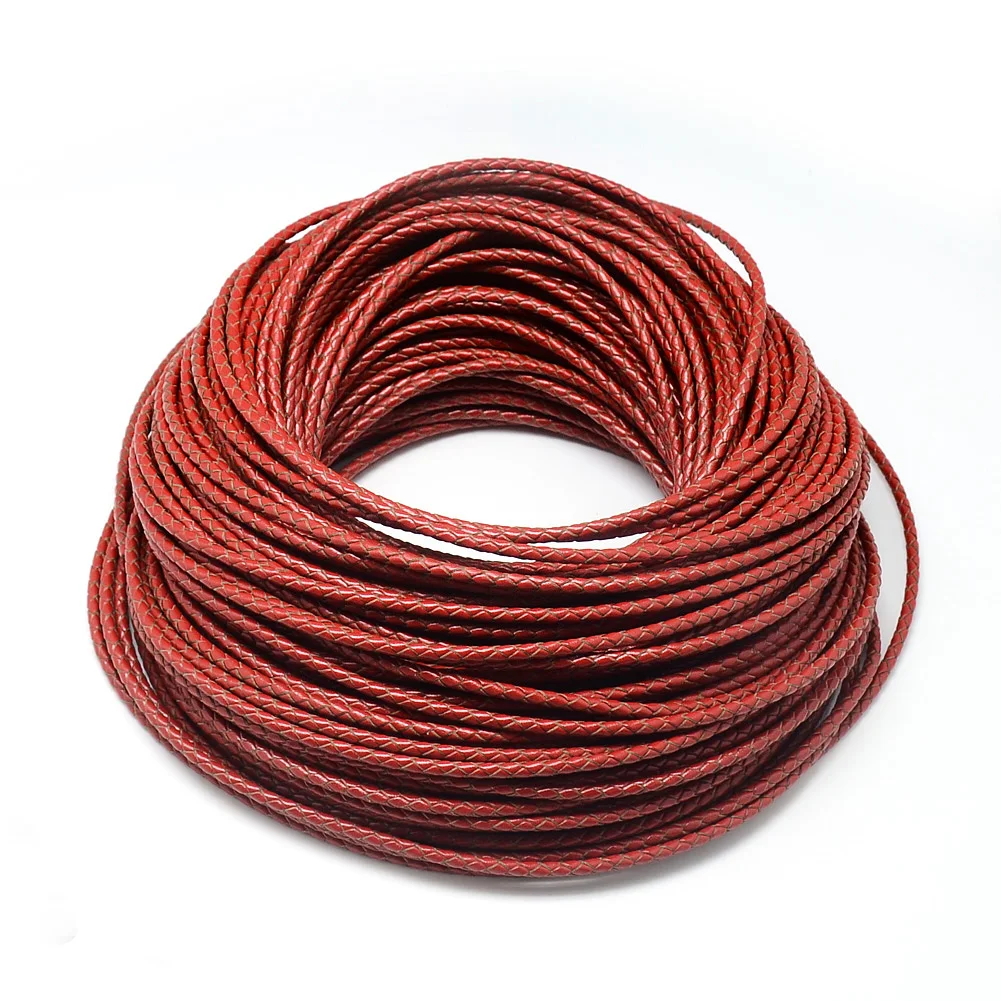 1 Bundle Leather Braided Cord Round Black Brown White Jewelry Cord for Bracelet Necklace Jewelry DIY Making Material 3mm 5mm 6mm