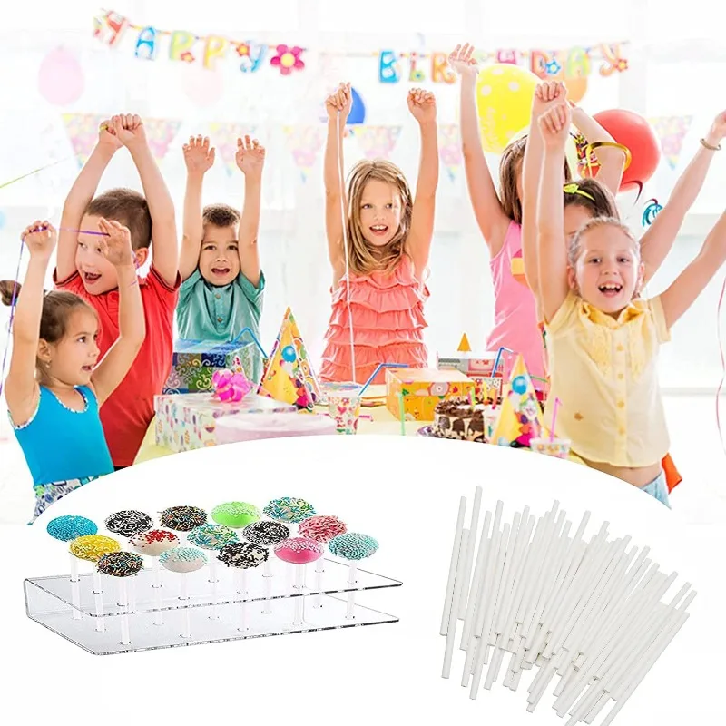 100Pcs Plastic Lollipop Stick Safe White Cake Sucker Sticks for Chocolate Sugar Candy Lollypop DIY Mold Bakeware Tool