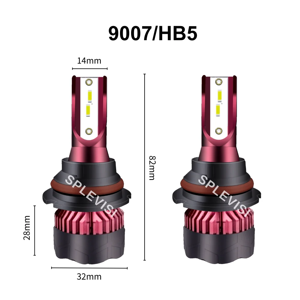 SPLEVISI 9007/HB5 LED Headlight Bulbs Superior CSP Chips 9V-36V For Ford Expedition 1997 1998 1999 2000 2001 2002