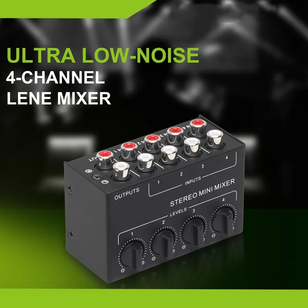

for Live Studio DJ Equipment Mini Passive Stereo Mixer RCA 4-Channel Small Audio Mixer Stereo Dispenser dj equipment