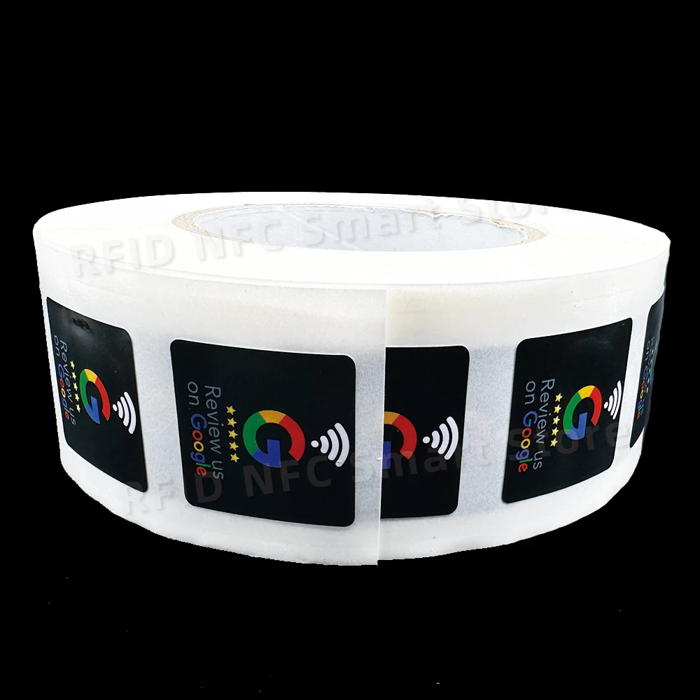 nfc215 Google Review Stickers 504Bytes 30mm Waterproof NFC Review Sticker Review us on Google Sticker13.56MHz nfc tags stickers 5