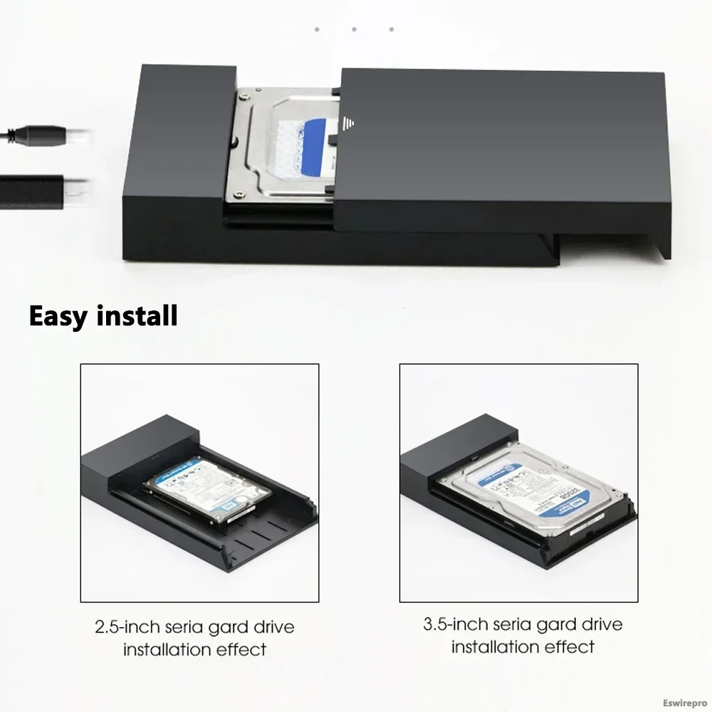 Hard Disk Enclosure External HDD Case for SATA 2.5 3. 5 Inch SSD Hard Drive Box Up To 18TB USB 3.0 Disk Case Adapter