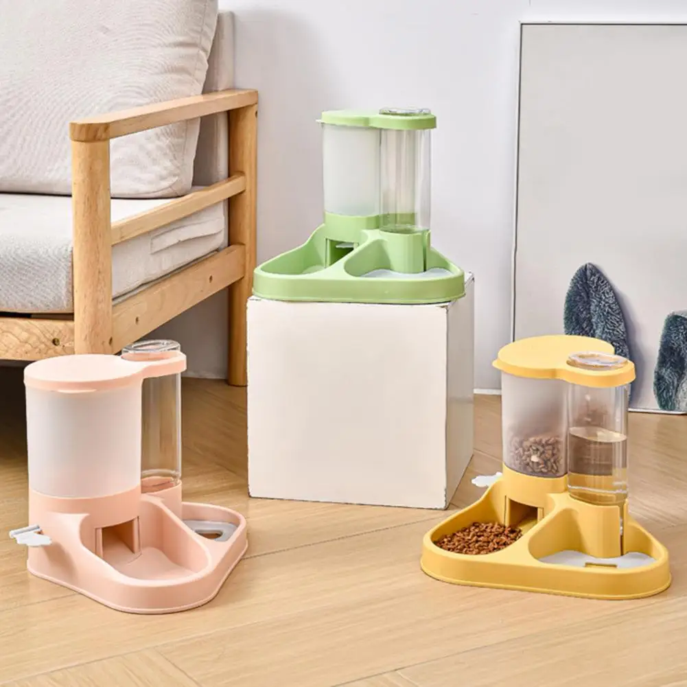 

Кормушка для домашних животных для здоровой диеты, разделительная кормушка для домашних животных 2 в 1, кормушка для домашних животных с прозрачной конструкцией и дозатором воды для кошек