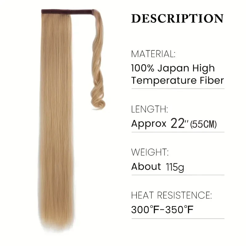 Synthetic Ponytail 22Inch Straight Hair Extensions for Women Daily Use