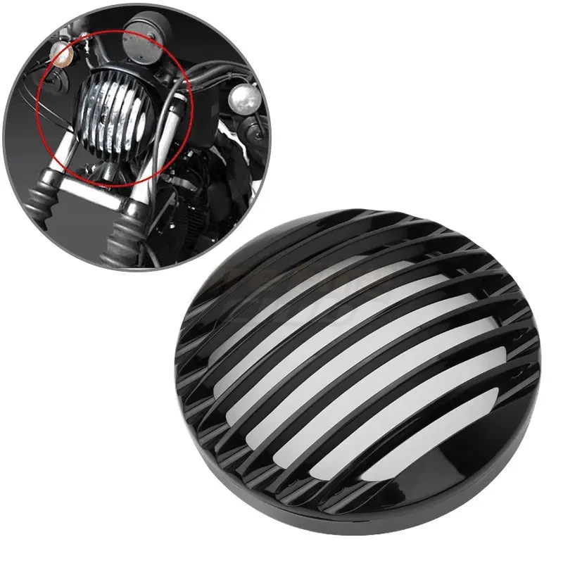 Motorcycle 5.75 LED Headlight Grill Cover - Durable ABS Design