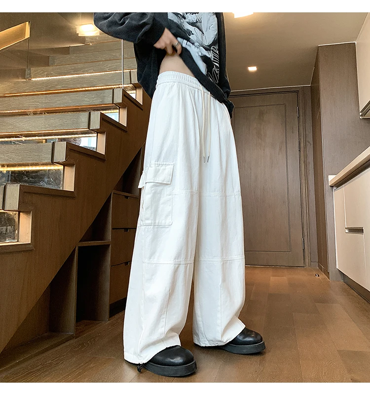 Multi-Pocket Washed Cargo Pants Men Women Y2K Vintage Streetwear