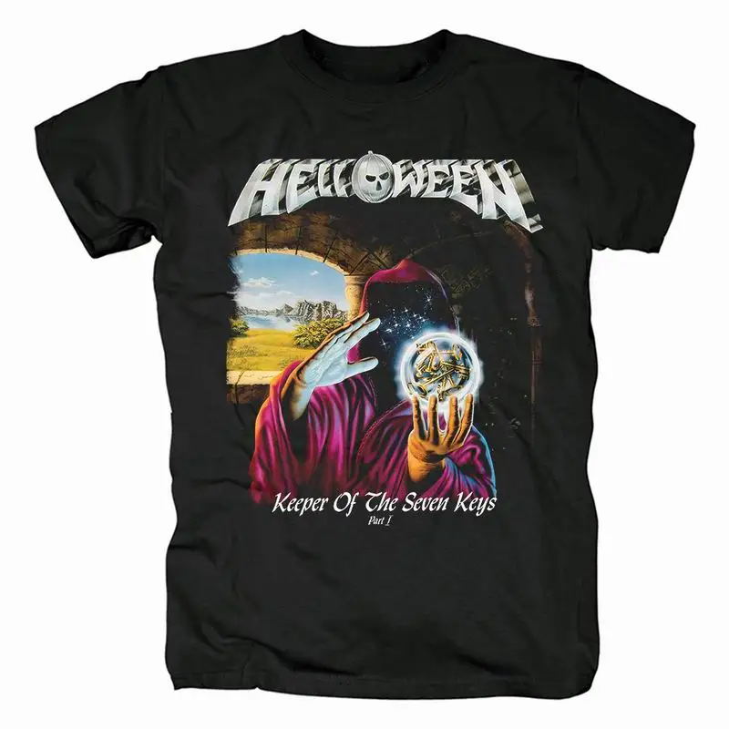 

Band Helloween Pumpkins Cartoon T Shirt Tops Gift Anime Vintage Double Broadsword Graphic T Shirts Men Clothing