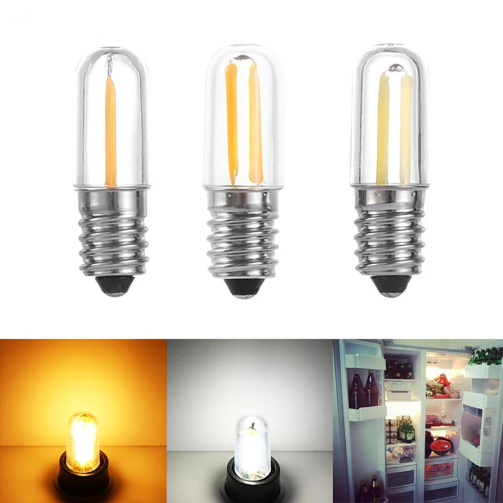 5개 조광 가능한 E14 COB LED 필라멘트 냉장고 전구 1W 2W 3W 220V 나사형 베이스 전구 6500K 3000K 화이트 하우스 장 룸