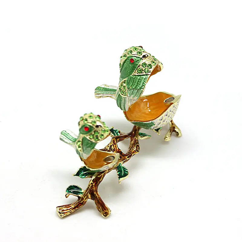 SHINNYGIFTS Double birds on the leaf Trinket Box Jewelry Gift Box lovely Gifts for Girls