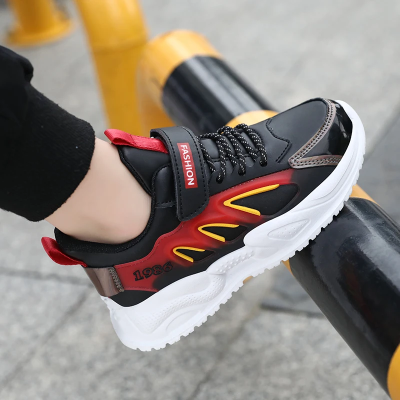 ULKNN Girls Princess Shoes Autumn/winter New Leather Girl Elementary School Sports Shoes Children's Casual Trend